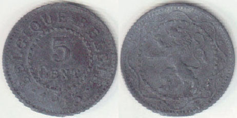 1915 Belgium 5 Centimes (German occupation) A005857